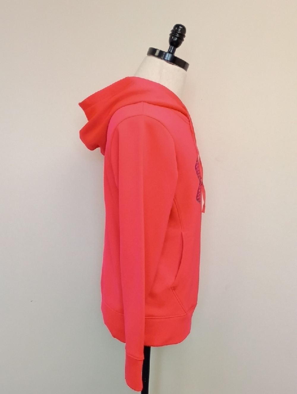 Under Armour Neon Red Performance Hoodie Lightweight Pullover Size Small - Picture 4 of 9